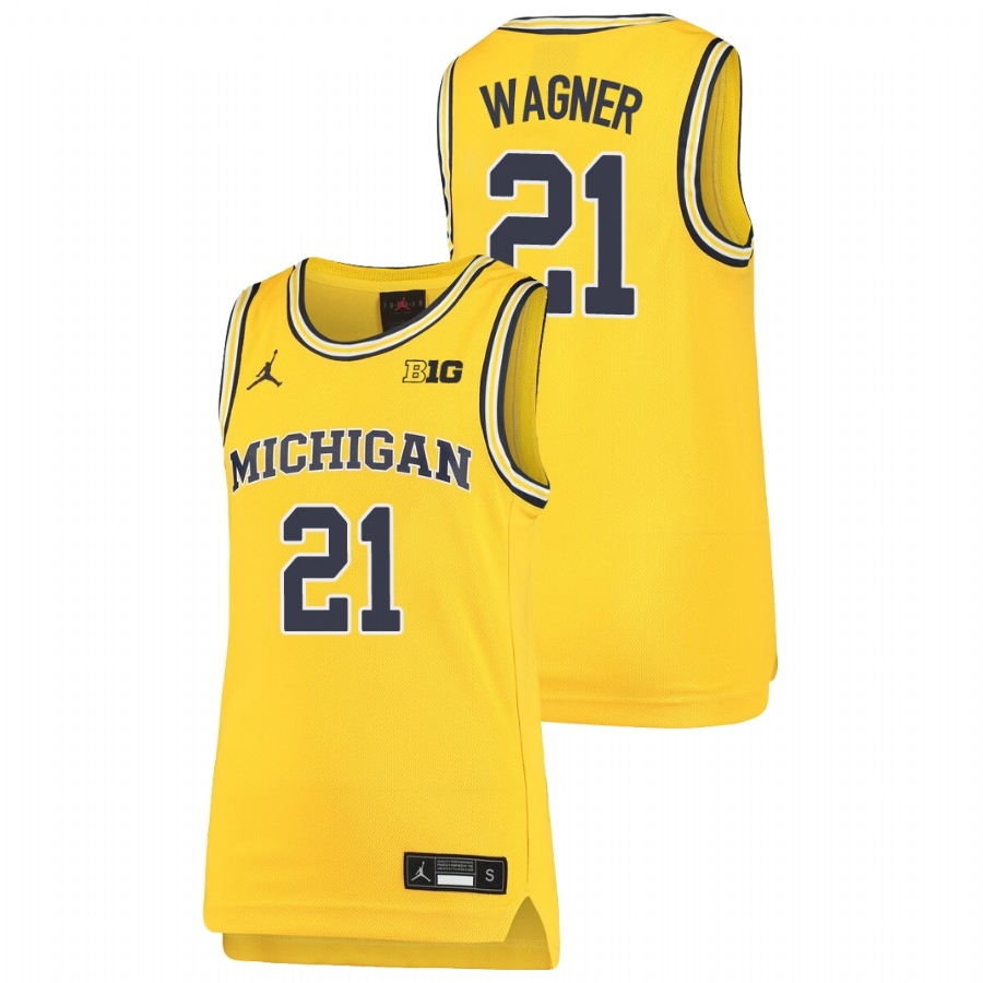 Michigan Wolverines Youth NCAA Franz Wagner #21 Maize Replica College Basketball Jersey HBE7249CI